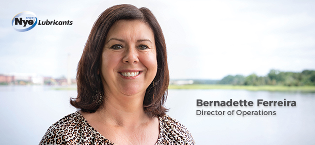 Bernadette Ferreira, the Director of Operations at Nye Lubricants. 