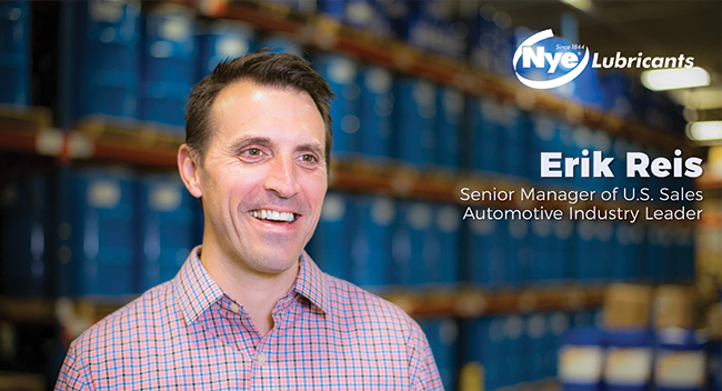 Erik Reis, the Automotive Industry Manager at Nye Lubricants. 